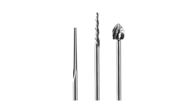Three Burrow bur head styles