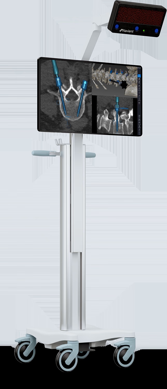 Navient cart showing pedicle screw navigation