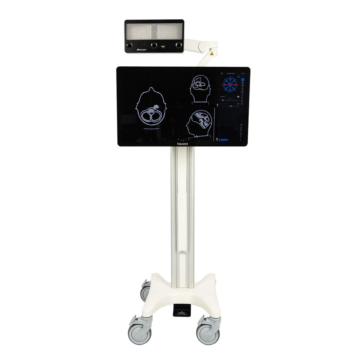 Navient surgical navigation cart with touchscreen and tracking camera